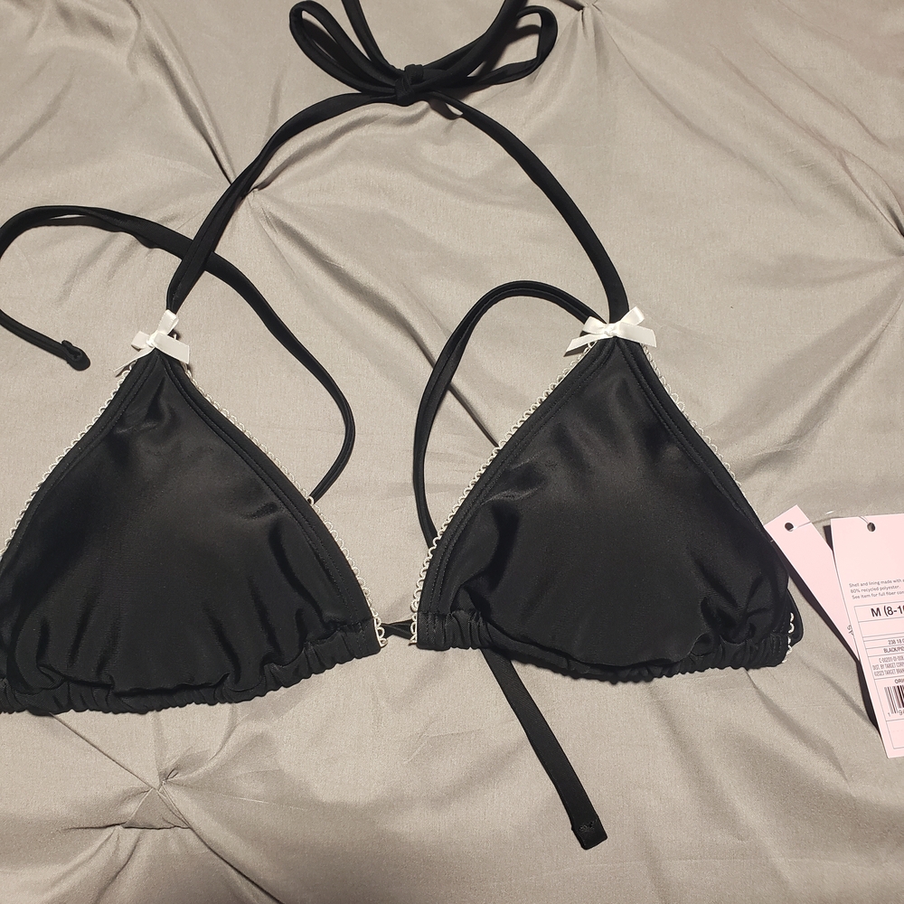 Wild Fable Women's Picot Bow Triangle Top - Picture 2 of 3